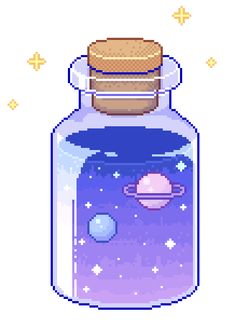 a glass jar filled with space and stars