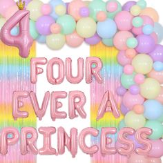 four ever a princess balloon frame with balloons