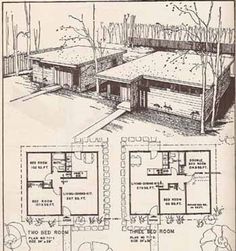 an old house with three floors and two garages in the same area, as well as another floor plan