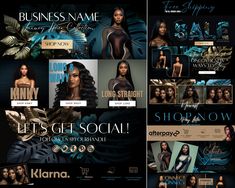 the front and back cover of an advert for klarna cosmetics, featuring images of black women