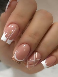 Nails With White, Her Nails, Fake Nails With Glue, Nail Polishes