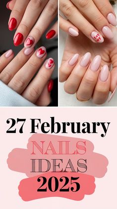 Stay on trend with February nails ideas 2025, featuring round and oval nail shapes in dark red, white, or Valentines Day purple. Enhance your Valentines Day medium or short almond styles with glitter ombre or rhinestones for added sparkle. Gel short square nails are a great choice for a minimalist look, while coffin shape designs with simple short hearts are perfect for birthday parties or romantic outings. These designs bring together timeless romance and trendy aesthetics for the season. Latest Nail Trends, Short Square Nails, Glitter Ombre, Oval Nails, Minimalist Chic, Nail Shapes, Square Nails