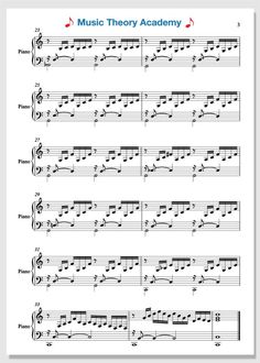 music theory sheet with notes and notations