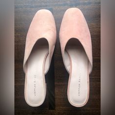 Lulu Suede Mule From Loeffler Randall In Size 8. Light Blush Pink Color. 2 Inch Block Heel. Like New Condition With Very Little Wear To The Heel & Sole. Pink Closed Toe Mules For Spring, Pink Flat Mules For Spring, Chic Pink Block Heel Mules, Feminine Pink Mules For Spring, Chic Pink Flat Mules, Elegant Pink Mules For Spring, Feminine Pink Mules, Chic Pink Closed Toe Mules, Light Blush Pink