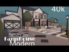 an image of a house with the words bloxburg farmhousee modern on it