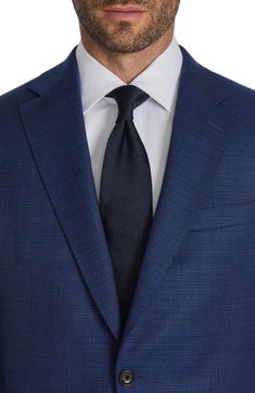 Cut from soft-constructed, stretch-kissed wool, this versatile suit is a staple-in-the-making from the family-owned, tailored-menswear manufacturers. 29 1/2" jacket length (size 40R) Jacket has notched lapels; nonfunctional four-button cuffs Lined 99% wool, 1% elastane Dry clean Made in Canada Blue Suit For Business Meetings, Blue Suits With Concealed Placket, Tailored Menswear, Wool Suit, Mens Suits, Dry Clean, Nordstrom, Wool, Blue