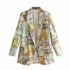 LOVEMI - European And American Fashion Retro Trendy Ins Printed Printed Blazers For Women, Casual Chique Stijl, Lady Suit, Casual Suit Jacket, Style Désinvolte Chic, Casual Blazer Women, Chic Blazer, Blazer Women, Retro Mode