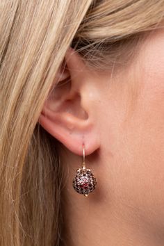 Garnet Drop Earrings - 14K Gold Earrings - Pomegranate shaped - Gold Garnet Earrings - Rose Gold Earrings - Gemstone Earrings - Gift for Her Details and Measurements:  ►14 Karat Rose Gold (Can be made Also With White or Yellow Gold) ►64 Garnets 2mm ►Total Weight 5.7 gr ►Dimensions - Length 22mm / Width 11mm Customization: ►If you want the same design with any change feel free to leave me a message and I'll be happy to provide a solution ►It is possible to Change stones in any piece of My jewelry ►Please don't hesitate to contact us directly with any questions/requests ►Thank you for visiting my shop! See you soon  All items are Handmade, I pay a lot of attention for every detail in the jewelry I design. All of my items are hand crafted in Kisufim's Designer jewelry Store in Tel Aviv, and s Elegant Garnet Briolette Earrings, Elegant Ruby Earrings With Rose Cut Diamonds, Elegant Briolette Garnet Earrings, Elegant Red Earrings With Rose Cut Diamonds, Garnet Drop Earrings, Garnet Earrings, See You Soon, Rose Earrings, Rose Gold Earrings