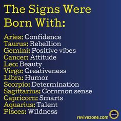 the signs we were born with