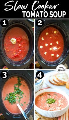 steps to make slow cooker tomato soup