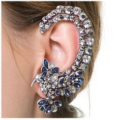 PRICES MAY VARY. Bird ear cuff earrings made of good quality alloy and crystal,lightweight and comfortable to wear. Blue Rhinestone ear wrap earrings are silver,last a long time without tarnish. Gothic rhinestone paved earrings cuff earrings with real images,suits most people. Large wrap cuff earrings suit for daily wear or party wedding prom nightclub or any special occasions. Rhinestone ear crawler earrings jewelry.If there are any problems after receiving the product, please contact us in tim Luna Jewelry, Rhinestone Ear Cuff, Silver Ear Climbers, Ear Cuff Earrings, Punk Earrings, Ear Cuff Earings, Jewelry Model, Ear Cuffs, Cuff Earrings