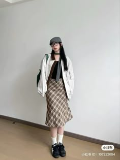 Retro Korean Outfit, K Pop Outfits Korean Fashion Women, Taipei Outfit, Outfit Konser, Korean Clothing Brands, Tie Outfit, Long Skirt Outfits, Quick Outfits, Easy Trendy Outfits