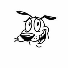 a cartoon dog with its mouth open and tongue out