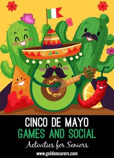 an advertisement for the cinco de mayo games and social activities