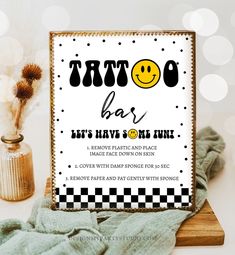 Tattoo Bar Sign Smiley Face Birthday Sign Teen Birthday Happy Face One Happy Dude 1st Birthday Boy Party Game Decor Download PRINTABLE 0456 Smiley Face Birthday, Dude Birthday Party, 3rd Birthday Party For Boy, Baby First Birthday Themes, One Happy Dude, Boys First Birthday Party Ideas, Boys 1st Birthday Party Ideas, Baby Birthday Themes, 5th Birthday Party Ideas