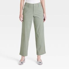 Elevate your everyday wardrobe with these High-Rise Straight Ankle Chino Pants from A New Day™. Tailored in a straight-leg silhouette, these ankle chino pants are crafted from soft, stretch twill fabric. They're designed with a fly button and zipper closure for a snug fit, while side slash pockets add space for small essentials. Pair them with anything from blouses to basic tees to tailored shirts for a variety of casual-chic outfits. A New Day™: Style that goes wherever you do. Workwear Ankle-length Cotton Capris, Versatile Straight Leg Capris For Spring, Mid-rise Chinos For Business Casual In Spring, Versatile Cropped Leg Spring Pants, Straight Fit Cropped Pants For Spring, Spring Cropped Leg Straight Fit Pants, Versatile Cropped Leg Pants For Spring, Versatile Ankle-length Capris For Spring, Versatile Ankle-length Spring Capris