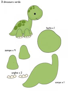 the paper model of a green dinosaur