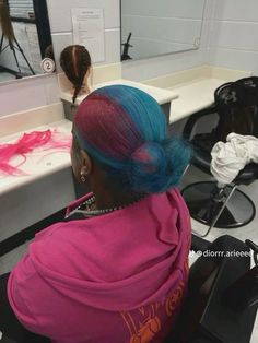 Dyed Natural Hair Curly, Adore Hair Dye, Blue And Pink Hair