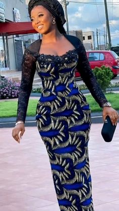 Ankara Dress Styles Wedding, Ankara Gown Styles For Wedding, Latest Ankara Asoebi Long Gown Styles, Lace Styles For Asoebi, Ankara Style For Wedding, Long Ankara Dress, 2024 Ankara Gown Styles, Native Dresses, Ankara Asoebi