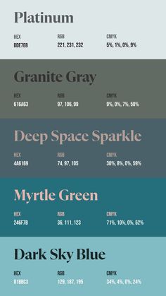 the different font styles and colors for each type of poster or webpage, including text