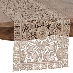 an image of a table runner with lace on it