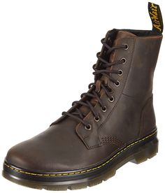 PRICES MAY VARY. Inspired by Dr. Martens iconic 1460 Crazy Horse is heavyweight leather with a tough, worn-in appearance giving a pre-loved finish without the hard work. Built with core Dr. Martens DNA: grooved edges, an AirWair heel loop and visible stitching Target gender: unisex 1460 Crazy Horse, Dr Martens Style, Brown Combat Boots, Boot Fashion, Fashion 101, Crazy Horse, Lace Fashion, Dr. Martens Boots, Lace Boots