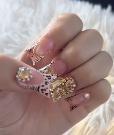 Bedazzled Nails, 2nd Semester, Girly Acrylic, Punk Nails, Nails Nude, French Acrylic Nails, Baddie Tips, Crochet Business