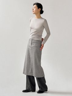 Composition : WOOL : 45% , POLYESTER: 55%Color : GrayCountry of Origin : Republic of Korea Gray Long Skirt For Workwear, Gray Long Skirt For Work, Gray Pencil Skirt Bottoms For Office, Winter Workwear Pencil Skirt In Relaxed Fit, Relaxed Winter Pencil Skirt For Workwear, Gray Skirt For Winter Workwear, Gray Pencil Skirt For Fall, Relaxed Pencil Skirt For Workwear In Winter, Gray Pencil Skirt For Workwear