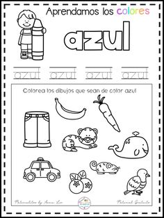 spanish worksheet with pictures and words for children to learn in their own language