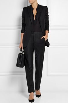 Burberry Shirt Women, Black Uniform, Black Slim Pants, Van Der Straeten, Corporate Fashion, Business Outfits Women