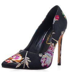 More Beautiful In Person!! Jada Is A Floral Beauty With Magnificent Patterns That Are Bound To Catch Your Eyes Wherever You Go! With An Absolutely Elegant Pencil Heel, Jada Is A Unique Piece That Can Step Up Your Outfit. For Your Utmost Convenience, Jada Can Be Easily Slipped On And Off! Available In Multiple Colors, Jada Truly Is Amazing. These Impeccable Pair Of Heels Are Just What You Need To Spice Up Your Outfit. So What Are You Waiting For? Get Yours Now Exclusively At Privileged. Size: 7 B Formal Heels With Floral Embroidery And Pointed Toe, Embroidered High Heels, Traditional Black Closed Toe Heels, Evening Heels With Floral Embroidery And Pointed Toe, Black Heels With Floral Embroidery For Spring, Black Embroidered Heels For Spring, Embroidered Black Heels For Summer, Black Heels With Floral Embroidery And Round Toe, Formal Black Embroidered Heels