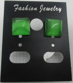 #1083 Handmade Bright Green Cabochon Pierced Earrings on hypoallergenic posts.. $4 plus $4 postage on any order under $20 . I make items for every member of the family.. Please visit my website at www.charmedbycharmsbycindy.com Thanks Pierced Earrings, Bright Green, Earings Piercings, The Family, Convenience Store Products