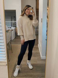 Current favorite Amazon fashion find!! Loving this knit sweater! It’s so soft and cozy! Wearing a size small. It runs true to size! #LTKunder50 #LTKGiftGuide #LTKHoliday Black High Top Nike Outfit, Outfits With Nike High Tops, How To Style Nike High Tops, Hightop Nikes Outfit, White Nike High Tops Outfit, High Top Outfit Women, Nike Blazer Outfit Winter, Nike Hightops Outfit, Hightop Outfit