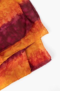 Throw on the Tie-Dye Sunset Silk Scarf for a layer of warmth and style. Handcrafted in India, this 100% silk scarf is as cozy as it is beautiful. Silk Scarf, Tie Dye, Dye, India, Silk