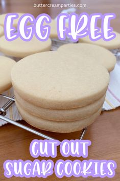 egg free cut out sugar cookies on a table