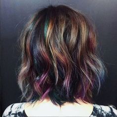 How to Create Oil Slick Hair - Tricoci University of Beauty Culture Oil Slick Hair, Slick Hair, Rock Your Hair, Underlights Hair, Color Tips, Latest Hair Color, Rainbow Hair Color, Latest Hair