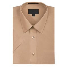 This premium designer dress shirt from the vkwear collection features short sleeves, a front button fastening, a spread collar and a curved hem. Perfect for casual and formal wear alike. Enjoy the convenience of a single front chest pocket and the comfort of a regular, classic fit. Available in 29 attractive colors. Please consult our size chart image to find your best fit before ordering. 60% Cotton, 40% Polyester Single left chest pocket Button closure Machine washable; tumble dry low Spread c Formal Brown Button-up Shirt, Brown Button-up Short Sleeve Shirt, Brown Button-up Shirt With Buttoned Pockets, Cheap Solid Color Button-up Dress Shirt, Brown Button-up Shirt With Pockets, Omega Man, Attractive Colors, Short Sleeve Dress Shirt, Designer Dress