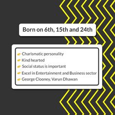 a black and yellow poster with the words born on 6th and 24th