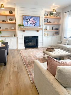 the living room is clean and ready to be used as a family room or office