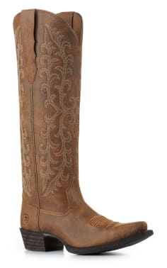 Ariat Women's Tallahassee Brown Bomber StretchFit Snip Toe Cowboy Boots Western Boots With Low Heel And Medium Width, Western Boots With Low Heel, Western Work Boots With Round Toe, Western Workwear Boots With Round Toe, Western Round Toe Work Boots, Western Style Workwear Boots With Round Toe, Western Wide Calf Boots For Workwear, Western Style Wide Calf Boots For Workwear, Fitted Western Style Work Boots