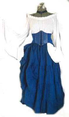 RENAISSANCE STEAMPUNK COSTUME CORSET MEDIEVAL PIRATE WENCH WAIST CINCHER S/2XL | eBay Vermilion Dress, Merlin Oc, Wench Costume, Pirate Dress, Pirate Wench Costume, Steampunk Skirt, Pirate Outfit, Pirate Wench, Corset Waist