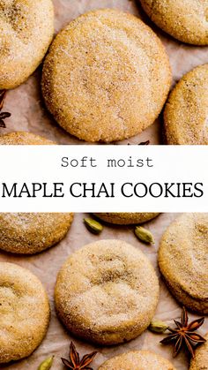 soft moist maple chai cookies with cinnamon sprinkles and star anise