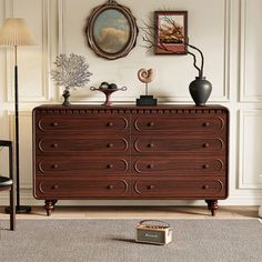 a living room scene with focus on the dresser