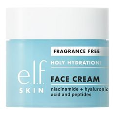 The e.l.f. holy grail face cream, now fragrance free! All skin needs moisture, and the e.l.f. Holy Hydration! Face Cream Fragrance Free is a silky-smooth cream that maintains skins moisture balance while protecting it with skin-supporting peptides. Packed with skin-loving ingredients like squalane, hyaluronic acid, niacinamide and peptide complex, this nourishing cream quickly seeps into the skin for smooth, non-greasy moisture and soft, supple skin. For all skin types, but great for sensitive s Fragrance Free Skin Care, Birthday Fit, Supple Skin, Holy Grail, Skin Care Moisturizer, Healthy Glow, Better Skin, Fragrance Free, Even Skin Tone