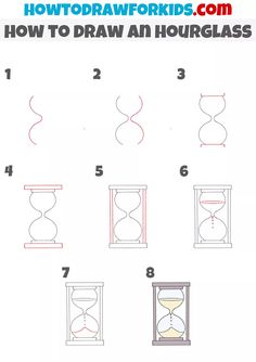 how to draw an hourglass with step by step instructions for kids and beginners