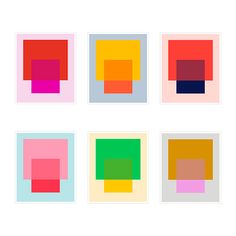 four squares with different colors in them