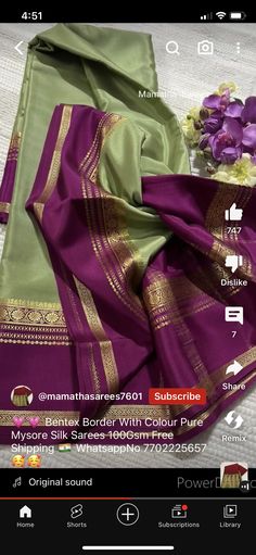 Mysore Silk Saree Wedding, Green Mysore Silk Saree, Mysore Silk Saree Blouse Designs, Buddha Thoughts, Indian Bridesmaid Dresses, Pista Green, Womens Pants Design, Lehenga Designs Simple