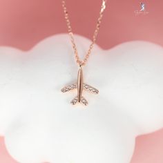 dainty airplane pendant necklace Airplane Pendant, Sterling Silver Necklace Pendants, Fine Jewelry Collection, Rose Gold Necklace, Silver Pendant Necklace, Sterling Silver Pendant, Cable Chain, Chain Styles, Solid 925 Sterling Silver