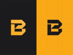 the letters b and c are made up of black and yellow squares, which appear to be overlapping