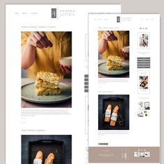 two pages showing different views of food on the same page, one with an image of someone